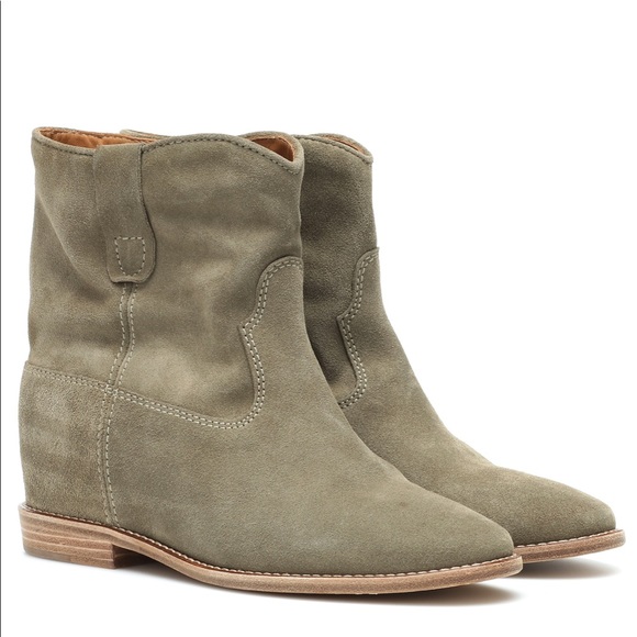 Isabel Marant Crisi Suede Boots Taupe - Picture 1 of 15